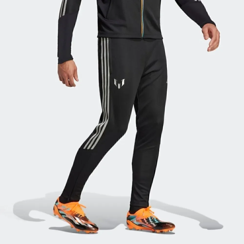 Adidas Messi Track Pants Men's M Soccer Sportswear Black Silver HR4352 Zippers